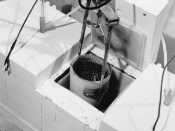 Fission products were incorporated into glass at CRNL