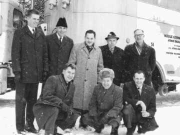 This experiment was operated at Echo Lake site in Colorado USA (1955-1956) to measure the spallation neutron yield from 250-900 MeV cosmic-ray protons on heavy elements such as lead and uranium. The higher altitude site had a flux of cosmic rays about 11 times greater than at Chalk River. Photo source - AECL 0045L1000