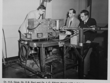 Experimental set-up using a particle beam from the 3.5 MV accelerator. Photo source – AECL. 103-1000