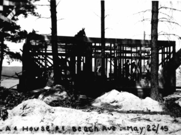 Construction started on houses on Beach Avenue. Number 1 Beach as of 22 May 1945. This house was occupied originally, and still is, by G. Laurence and his descendants. Photo source –AECL. 1061000