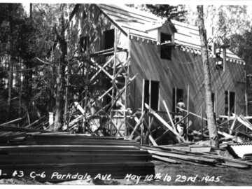Construction on Parkdale in late May 1945. Photo Source – AECL. 1091000