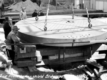 2nd plate, lower shield for NRX, 11 May 1945. Photo source- AECL. 111-2061000