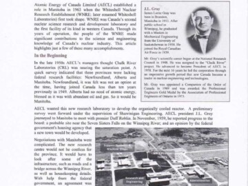 “Whiteshell Laboratories – Manitoba’s Contribution to Nuclear Engineering in Canada”. 114-1000