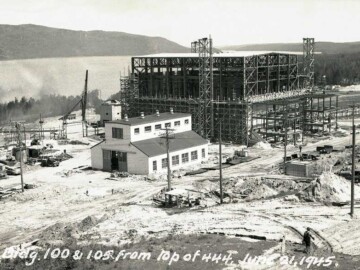 Overview with NRX and ZEEP, 21 June 1945. Photo source- AECL. 117-2341000