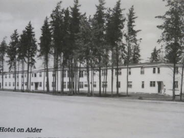 Completed Staff Hotel viewed from Alder. Photo source- AECL. 1191000