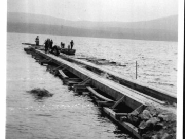 Crib for water intake line 30 July 1945. Photo Source – AECL. 1301000